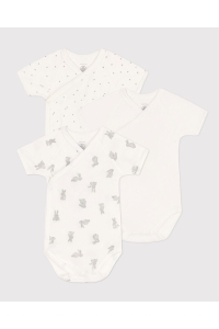 Petit Bateau rompers 00 Wit/Grijs A09US