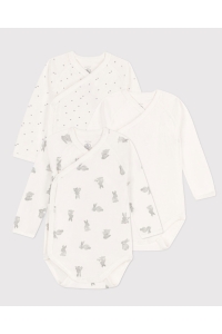 Petit Bateau rompers 00 Wit/Grijs A09UZ
