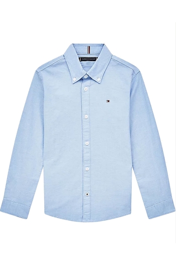Tommy Hilfiger Boys Stretch Oxford Shirt LS C1S Calm Blue