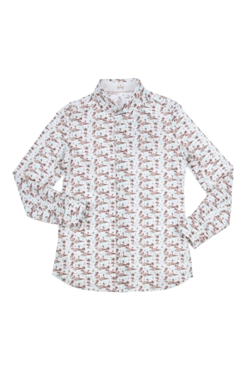 Gymp Crusoe Overhemd W-GN White - Green