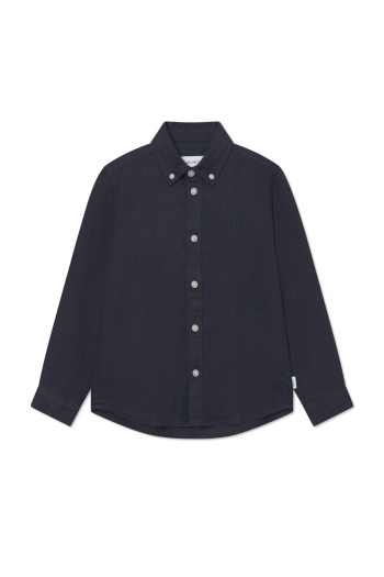 Les Deux Kids Kristian Linnen Overhemd Dark Navy