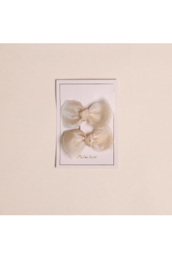Fall & Scott Set met 2 haarspeldjes met strik Light Beige