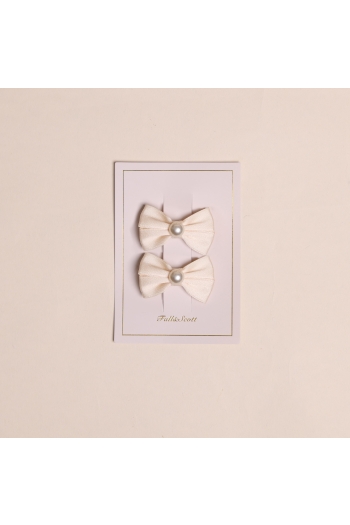 Fall & Scott Set met 2 haarspeldjes en parel Off White